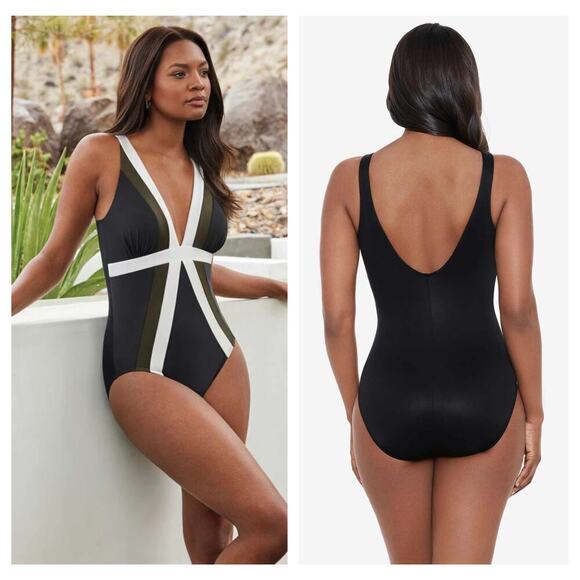 NEW Miraclesuit Spectra Trilogy One-Piece Swimsuit Size US/10 - Picture 1 of 7